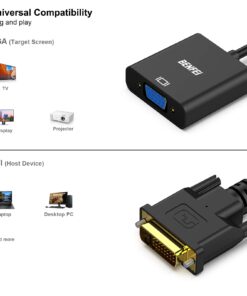 Active DVI-D to VGA Adapter, Benfei DVI-D 24+1 to VGA Male to Female Adapter 1 Pack 12 61snY7KW4L