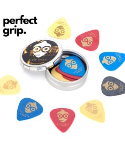 Pick Geek Cube | 2 x Sets of Premium Guitar Picks for your Electric, Acoustic or Bass Guitar | Celluloid & Delrin (Tortex) | X Heavy, Heavy, Medium & Light | Gifted in 2 x Metal Pocket Boxes 13 61soKTHXJHL