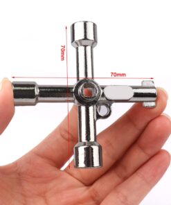 ATOPLEE Electrical Cabinet Key, 4 Way Utilities Key,Triangle/Square/Panel Cross Key for Faucet,Gas Meter,Valve,Spigots,Electrical Cabinet Opening 1pcs 10 61sokFmFdlL