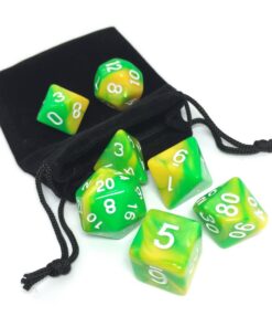 New 5 x 7-Die Series Polyhedral Dice Set - 5 Colors Dungeons and Dragons DND RPG MTG Table Games Dice with 5 Free Pouches by Flyesto 19 61spm3QeVTL