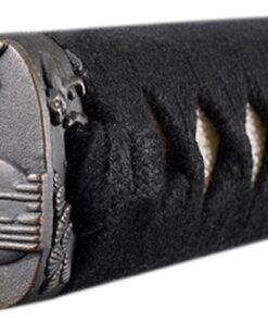 Handmade Sword - Japanese Style Samurai Katana Swords, Practical, Hand Forged, 1045 Carbon Steel, Heat Tempered, Full Tang, Sharp, Bamboo Tsuba, Black Wooden Scabbard 13 61sqBk2WNBL