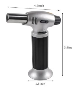 Ideapro Butane Torch, Refillable Kitchen Torch Lighter Culinary Blow Torch with Security Lock and Adjustable Flame for Creme Brulee,BBQ,Desserts,Baking and welding Black 11 61srPOwInUL
