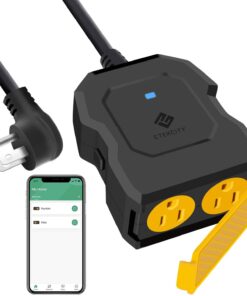 Smart Plug, Smart Home Outdoor Etekcity WiFi Outlet with 2 Sockets for Outdoor Lights, Timer Function & Energy Monitoring, Works with Alexa & Google Home, Wireless Remote Control, ETL Listed Outdoor Smart Plug
