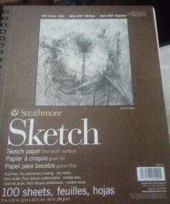 Strathmore 455-3, 400 Series Sketch Pad, 9"x12" Wire Bound, 100 Sheets, White 9x12 48 61su6tdVL
