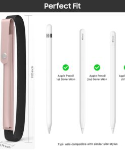 MoKo Pencil Case Fit Apple Pencil (USB-C), Apple Pencil 1st/2nd Generation, Elastic Band Detachable Stylus Pens Pocket Protective Pouch for 9.7"-12.9" Tablet,Rose Gold Rose Gold 43 61svDLUV2NL