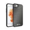 iPhone 7 Case, Bastex Hybrid Slim Fit Black Rubber Silicone Cover Hard Plastic Grey Brushed Metal Design Kickstand Case with Hidden Credit Card Slot for Apple iPhone 7 45 61syDp7ve7L