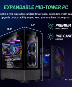 Skytech Gaming Azure Gaming PC, Ryzen 7 7700X 4.5 GHz, RX 7600, 1TB NVME, 32GB DDR5 RAM RGB, 650W Gold PSU Wi-Fi, Win 11 Home, RGB-Keyboard and RGB-Mouse Included 7700X | 7600 16 61szQKrEcfL
