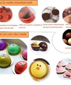 Semicircle Silicone Mold,Shxmlf Half Sphere Chocolate, Candy and Gummy Mold Teacake Bakeware Set for Cake Decoration Mousse Dome Jelly Ice Cream Bombe Cupcake Baking Mold, Assorted Size,Set of 4 4PACK 19 61t 09iXVBL