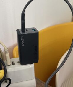 Anker USB C Charger, Anker GaNPrime 65W, 3-Port Fast Compact Foldable Wall Charger for MacBook Pro/Air, iPad Pro, Galaxy S22/S21, HP Spectre, Note 20/10+, iPhone 14/Pro, Pixel, and More Phantom Black 84 61t0D1INL