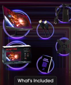 Sceptre 27-inch Curved Gaming Monitor up to 240Hz DisplayPort HDMI 1ms 99% sRGB Build-in Speakers, R1500 Machine Black 2023 (C275B-FWT240) 27" Curved 240Hz 22 61t1 xksw4L