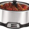 6 Quart Slow Cooker - Programmable Cook Crock with Stovetop Safe Sear(Silver) 12 61t1v84PK0L