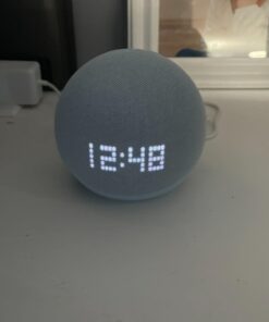 Amazon Echo Dot (5th Gen) with clock | Compact smart speaker with Alexa and enhanced LED display for at-a-glance clock, timers, weather, and more | Cloud Blue Device only 32 61t5DnDj ML