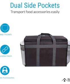 Insulated Commercial Food Delivery Bag with Side Pockets - Professional Food Warmer Portable Catering Hot Cold Meals - Thick Insulation Cooler for Grocery Shopping - 23 inches x 15 inches x 14 inches 10 61t8DEzRASL