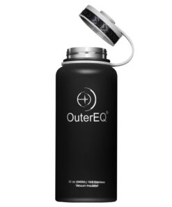 Alternative view of OuterEQ 32 oz Vacuum Insulated Stainless Steel Water Bottle Black