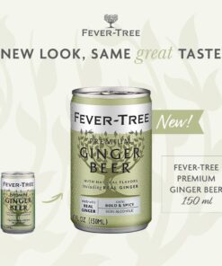 Fever Tree Ginger Beer - Premium Quality Mixer - Refreshing Beverage for Cocktails & Mocktails. Naturally Sourced Ingredients, No Artificial Sweeteners or Colors - 150 ML Cans - Pack of 24 5.07 Fl Oz (Pack of 24) 12 61t9rJThjVL