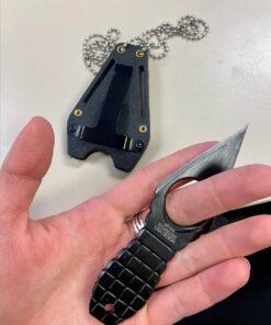 MTech USA – Fixed Neck Knife - Black Blade and Handle, Full Tang, Includes Nylon Fiber Sheath w/ Pocket Clip and Ball Chain - Hunting, Camping, Survival, Tactical, EDC – MT-588BK 34 61tBIUvpreL