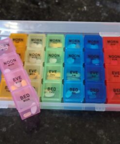 VMVN Pill Box 7 Day, Large Pill Cases Organizers,Weekly Pill Container AM/PM Medicine Organizer,Removable 4 Times a Day Pill Holder Medium 19 61tD9Bw5VxL
