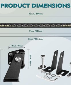 Alternative view of Rigidhorse 32 Inch LED Light Bar Single Row Flood & Spot Beam Combo 30000LM Off Road Driving Light for Pickup SUV ATV UTV Truck Roof Bumper