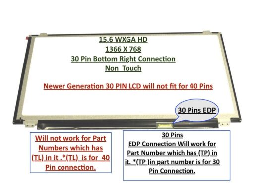 Generic 15.6" HD Screen Compatible with Lenovo G50-80 (5D10G74897 NT156WHM-N12) Laptop Replacement LED LCD