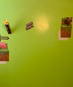 (Set of 4) LucyM Wall Decal Digging Steve; Creeper Inside Wall; Baby Pig; Baby Cow 37 61tHDxkig9L