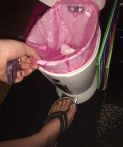 simplehuman Compact Round Bathroom Step Trash Can, 6 Liter / 1.6 Gallon, White Plastic 51 61tNPEoX lL