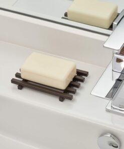 iDesign Steel Self-Draining Kitchen and Bathroom Bar Soap Holder, The Kyoto Collection - 4.25" x 3" x 0.5", Bronze 13 61tNenbsRzL