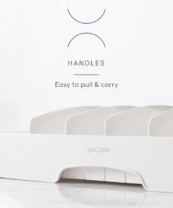 YouCopia StoraLid Food Container Lid Organizer, Large, BPA-Free Adjustable Plastic Lid Storage for Kitchen Cabinet and Drawer Organization, White 20 61tNucgg 0L