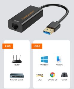 USB to Ethernet Adapter, CableCreation USB 3.0 to 10/100/1000 Gigabit Wired LAN Network Adapter Compatible with Nintendo Switch, Windows, MacBook, macOS, Mac Pro Mini, Laptop, PC and More Black 1Pack 27 61tO4tTv3JL