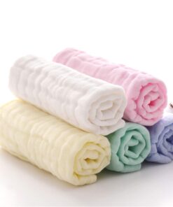 MUKIN Baby Washcloths - Natural Cotton Baby Wipes - Soft Newborn Baby Face Towel and Washcloth for Sensitive Skin- Baby Registry as Shower, 5 Pack 12x12 inches 27 61tOkM 1N3L