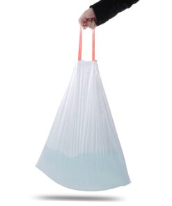 Orino Ultra Strong Garbage Bags 8 Gallon Trash Can Liners for Kitchen and Office Unscented White Drawstring Trash Bags, 60 Count 0.74 mil 22" x 24" 1 Pack 16 61tPOeno 7L
