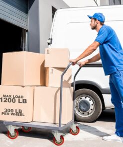 Online Best Service 4 Pack Caster Wheels Swivel Plate On Red Polyurethane Wheels (4 inch with Brake) 4 inch with Brake 24 61tQKDxccL