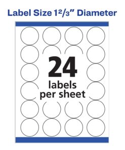 Avery High Visibility Printable Round Labels with Sure Feed, 1-2/3" Diameter, White, 600 Customizable Blank Labels (5293) 600 labels 26 61tQyOcZFL