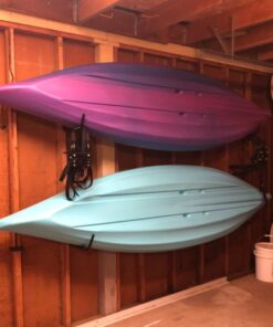 Heavy Duty Garage Indoor Kayak Storage Hooks Hanger, Wall Mounted Utility Hanging Cradle Rack for Canoe Paddle Board, Ladder, Folding Chairs, Hose, Bicycle and Tools (4 Pack, Black) 29 61tRWdYKvLL