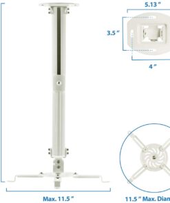 Mount-It! Ceiling Projector Mount | Full Motion and Height Adjustable from 14.5-21.5 Inches | Universal Bracket Fits Epson, Optoma, Benq, and Viewsonic Projectors | 30 Lbs Capacity (Medium) Medium 16 61tTKI4RQL