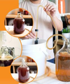 FastRack 1 gal Glass Wine Fermenter, INCLUDES Rubber Stopper and Twin Bubble Airlock, Multicolor 1 Count (Pack of 1) 21 61tV4VZUtL 1