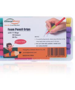 OSteed 50 Pcs Foam Pencil Grips of 11 Rings for Kids and Adults Handwriting, 10 Colors Pencil Holder Grippers for Relieving Fingers, Mechanical Pencil Holder Cushion 13 61tWI8Y5DAL
