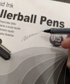 Rollerball Pen Fine Point Pens: 16 Pack 0.5mm Black Gel Liquid Ink Pens Extra Thin Fine Tip Pens, Rolling Ball Point Writing Pens for Note Taking, Signature, Journal, Office/Stationary Supplies 37 61tXMjOzaSL