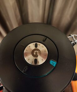 Coffee Gator Stainless Steel Canister - Large 22oz, Silver Coffee Grounds and Beans Container with Date-Tracker, CO2-Release Valve, and Measuring Scoop - Ideal Coffee Lovers Gifts for Her Gray with Green 40 61taYQB3yxL