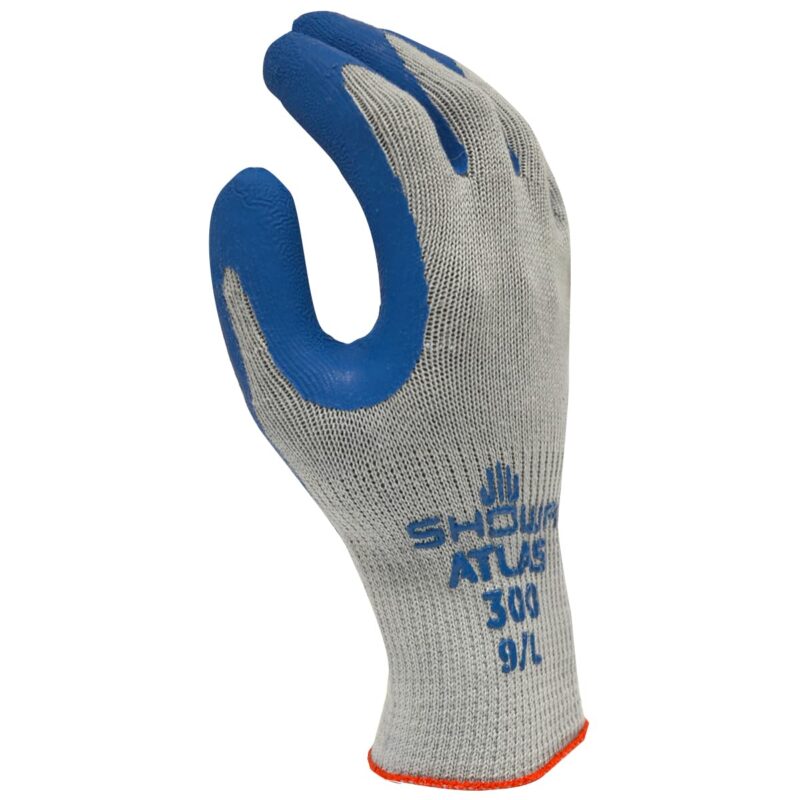 Catalog 7 SHOWA Atlas 300 Natural Latex Palm Coated General Purpose Work Glove, Blue, Large (Pack of 12 Pair) Gloves