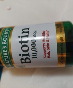 Nature's Bounty Biotin, Supports Healthy Hair, Skin and Nails, 10,000 mcg, Rapid Release Softgels, 120 Ct Unflavored 120 Count (Pack of 1) 34 61tdrhJYrlL