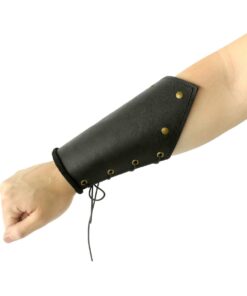 Armor Venue: Knights Leather Battle Arm Guard Bracers Medieval Armor Costume Black 15 61teadKUjL