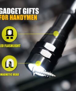 Magnetic Pickup Tool with 3 LED Lights, Telescoping Magnet Flashlight, Cool Gadget Christmas Gifts Stocking Stuffers for Men, Dad, Father, Handyman, Husband, Boyfriend or Women, Black Black Magnetic Tool 19 61tempB8 LL