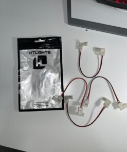 HitLights LED Light Strip Connector, 8mm Single Color 3528-6 Inch Any Angle Strip to Strip, 4 Pack 2Pin 8mm (4Pack) 24 61tgoa 4ZFL