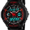 FANMIS Unisex Sports Watches Military Analog Digital Display Watch Multifunction Dual Time Alarm Stopwatch Backlight 50M Waterproof Outdoor Sports Watch Red 6 61tgxJ4bh8L