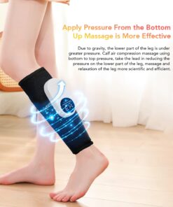LINGTENG Leg Massager, Calf Air Compression Massager with Heat, Cordless Leg Massager for Circulation and Pain Relief, Calf Massager with 3 Intensities, Gifts for Women (Only Single) Black 32 61th00hwkDL