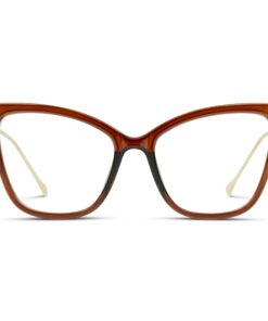 Alternative view of WearMe Pro - New Elegant Oversized Clear Cat Eye Glasses Clear Brown 51 Millimeters