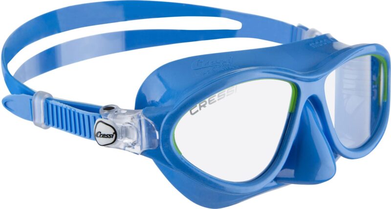 Catalog 4 Cressi Kids Comfortable Silicone Mask with Adjustable Strap, for Snorkeling and Pool - for Children 5 to 10 years old - Moon: made in Italy Azure/Lime