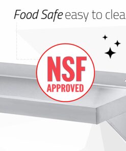 DuraSteel Stainless Steel Wall Shelf - 60" Wide x 12" Deep Commercial Grade - NSF Certified - Industrial Appliance Equipment (Restaurant, Bar, Home, Kitchen, Laundry, Garage and Utility Room) 12" Deep x 60" Wide 17 61tjZntIZiL
