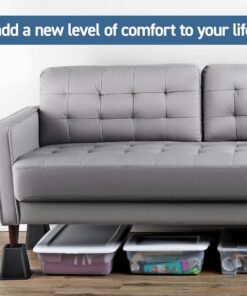 Adjustable Stackable Bed Frame Risers for Elevation & Under-Bed Storage - Heavy-Duty Furniture Riser for Table, Couch, Desk, and Chair - Set of 4 Large & 4 Small Bed Lifts - Black Home It 27 61tkPvdF6sL