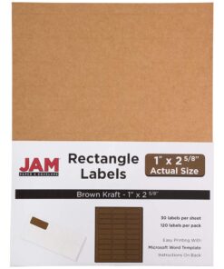 JAM PAPER Return Address Labels - Standard Mailing - 1 x 2 5/8 - Brown Kraft - 120 Shipping Labels/Pack 2 5/8" x 1" Labels 15 61tkWbGU4LL